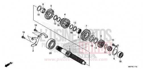BOITE DE VITESSES (ARBRE SECONDAIRE) CB500XAM de 2021